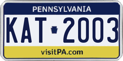 PA license plate KAT2003
