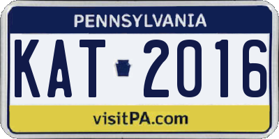 PA license plate KAT2016