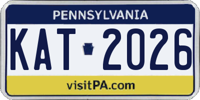 PA license plate KAT2026
