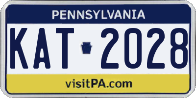 PA license plate KAT2028