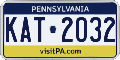 PA license plate KAT2032