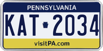 PA license plate KAT2034