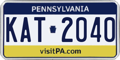 PA license plate KAT2040