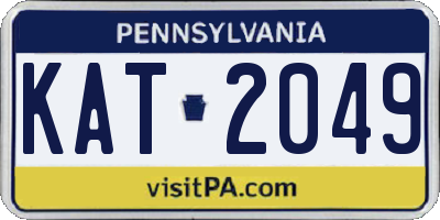 PA license plate KAT2049