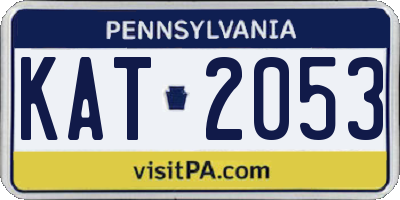 PA license plate KAT2053