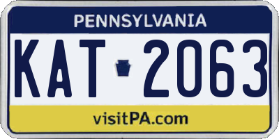 PA license plate KAT2063