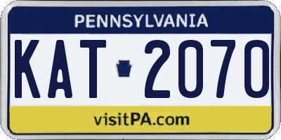 PA license plate KAT2070