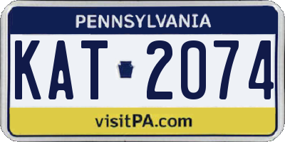 PA license plate KAT2074