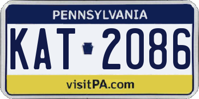 PA license plate KAT2086