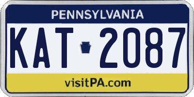 PA license plate KAT2087