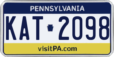 PA license plate KAT2098