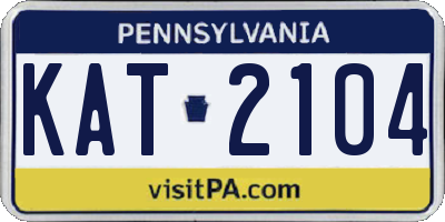 PA license plate KAT2104