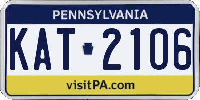 PA license plate KAT2106
