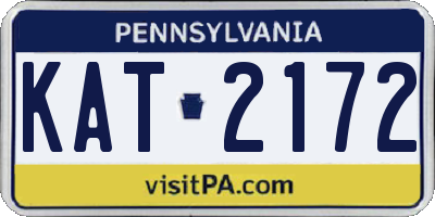 PA license plate KAT2172