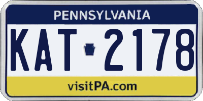 PA license plate KAT2178