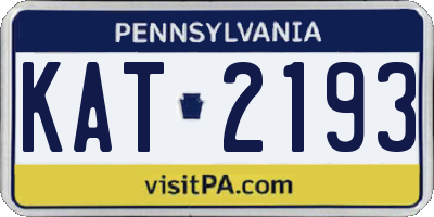 PA license plate KAT2193