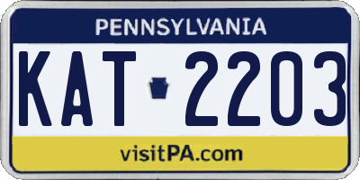 PA license plate KAT2203
