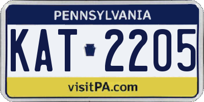 PA license plate KAT2205