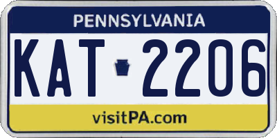 PA license plate KAT2206