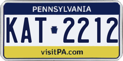 PA license plate KAT2212