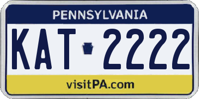 PA license plate KAT2222