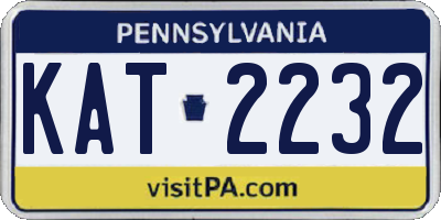 PA license plate KAT2232