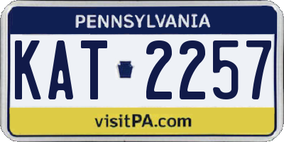 PA license plate KAT2257