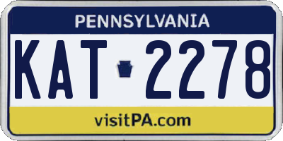 PA license plate KAT2278