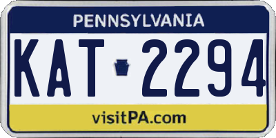 PA license plate KAT2294