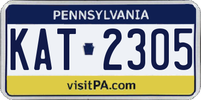 PA license plate KAT2305