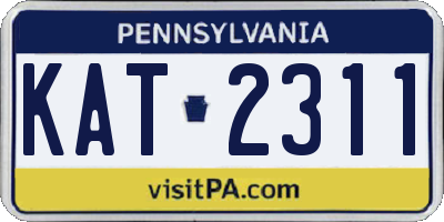 PA license plate KAT2311