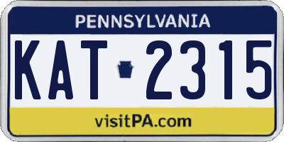 PA license plate KAT2315