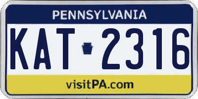 PA license plate KAT2316