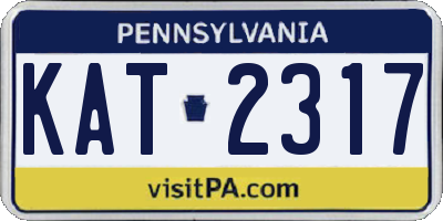 PA license plate KAT2317