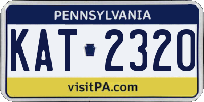 PA license plate KAT2320