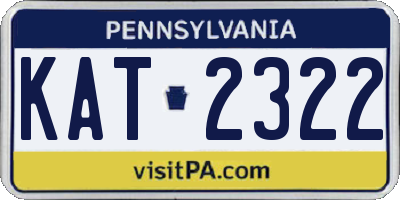 PA license plate KAT2322