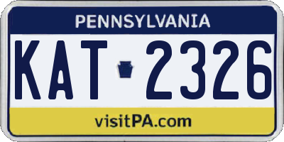 PA license plate KAT2326