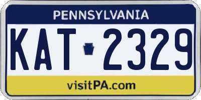 PA license plate KAT2329