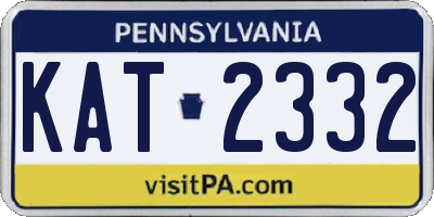 PA license plate KAT2332