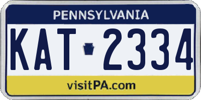 PA license plate KAT2334