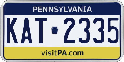 PA license plate KAT2335