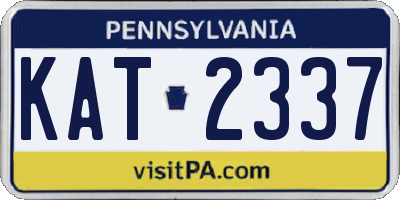 PA license plate KAT2337
