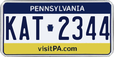 PA license plate KAT2344