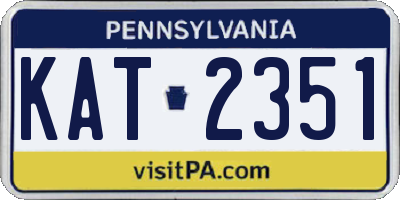 PA license plate KAT2351