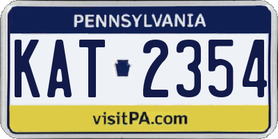 PA license plate KAT2354