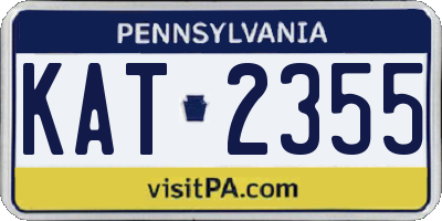 PA license plate KAT2355
