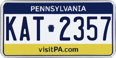 PA license plate KAT2357