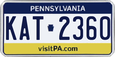 PA license plate KAT2360