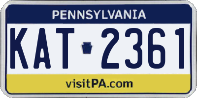 PA license plate KAT2361