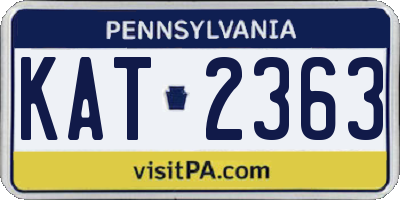 PA license plate KAT2363